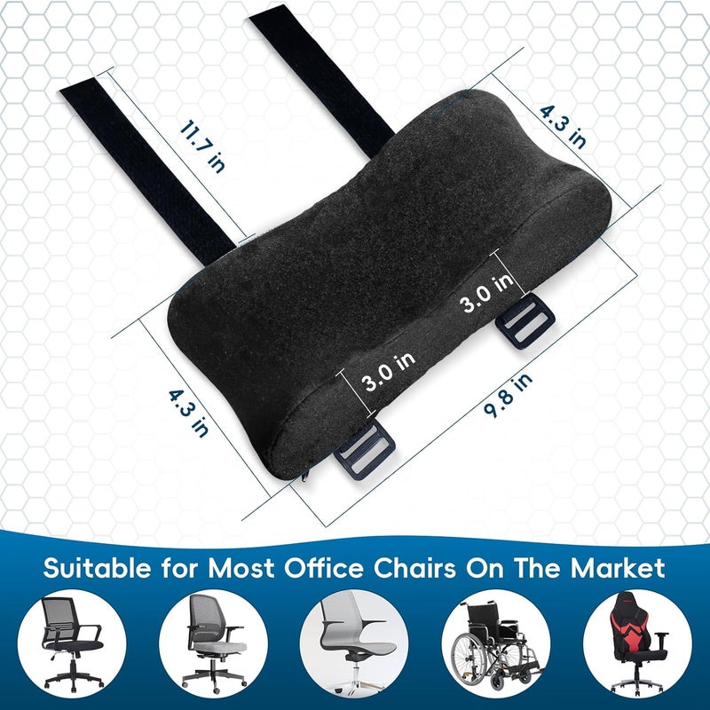 YaZimalu Thick Ergonomic Cooling Gel Memory Foam Armrest Pads for Office & Gaming Chairs - Stretch Fit Pressure Relief Elbow & Forearm Support, Enhance Comfort and Coolness (Set of 2) - Image 2